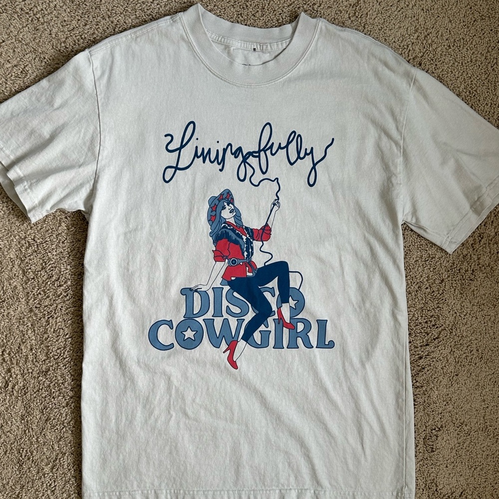 Living Fully/Disco Cowgirl Graphic Tee